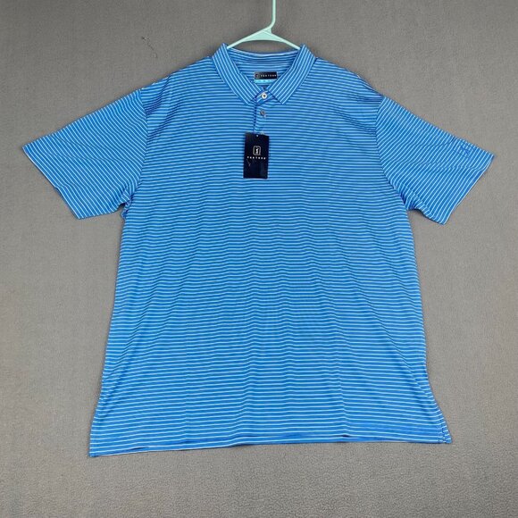 PGA TOUR Striped Polo Shirt Men’s Size XL Blue,Golf,Sun Protection NWT $62 - Picture 1 of 12